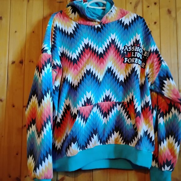 Men's Multicolor XL Assholes Live Forever Hoodie Linda Finegold - Picture 2 of 5